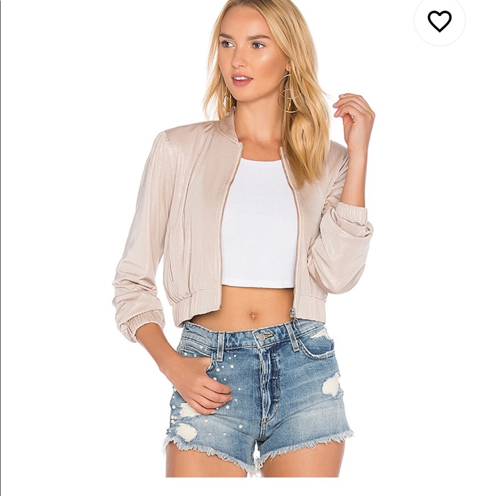 BLUSH SHIMMERY BOMBER JACKET